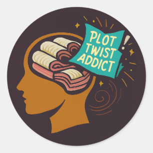 Sticker Rond "Sticker de livre soufflant d'esprit - Twist litté