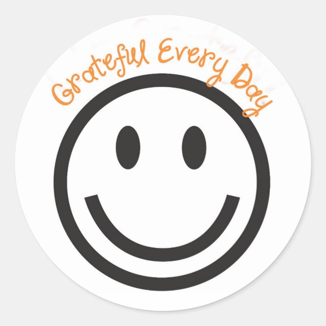 Sticker Rond Sticker-Grateful Sayings Postive (Devant)