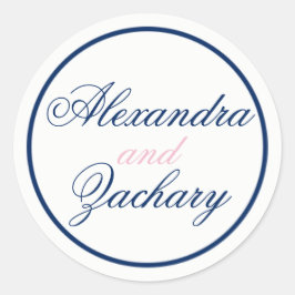 Sticker Rond Sticker-Sac de mariage couple/Sac de bienvenue-Mar
