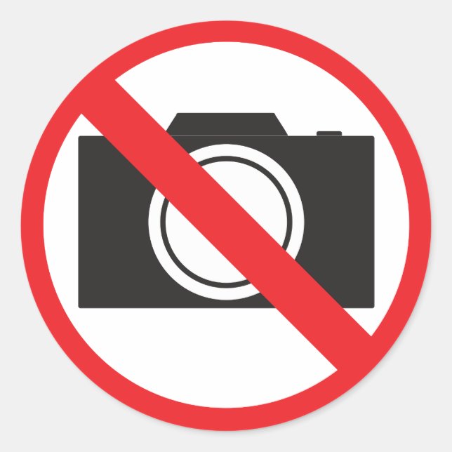 Sticker Rond Sticker-Sign Pas d'appareil photo autorisé (Devant)