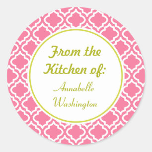 Sticker Rond Stickers-cadeaux Cuisine Rose