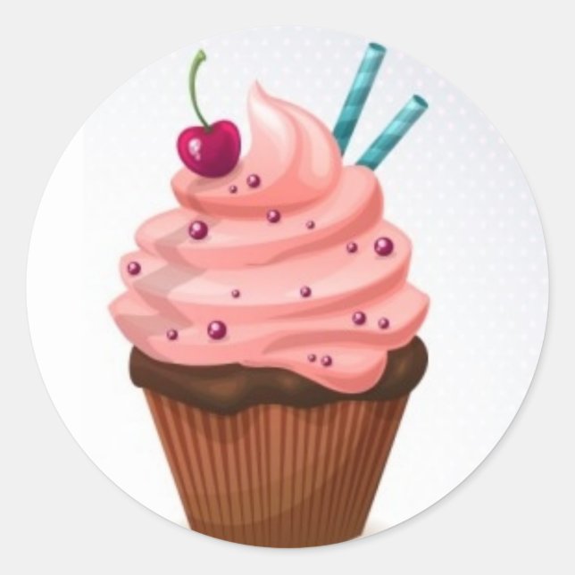 Sticker Rond Stickers/Cupcake (Devant)