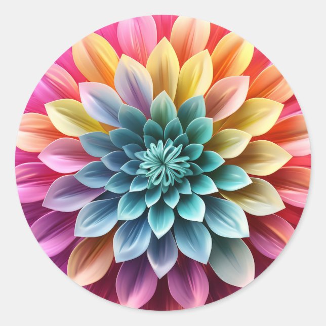 Sticker Rond "Stickers Design Fleur" (Devant)