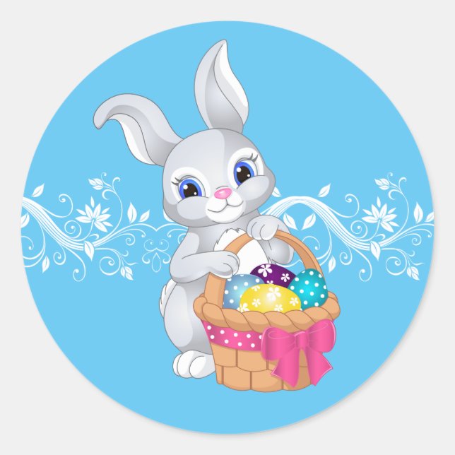 Sticker Rond Stickers-Lapin de Pâques (Devant)