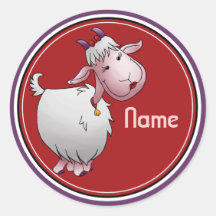 Stickers, Modèle de nom, Carton de chèvre mignon