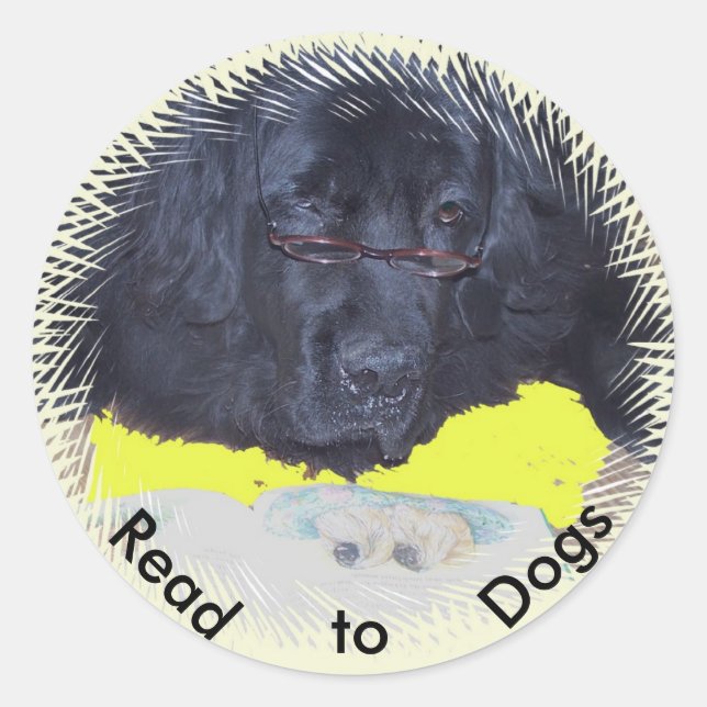 Sticker Rond Stickers~ Programme de thérapie des enfants chien (Devant)