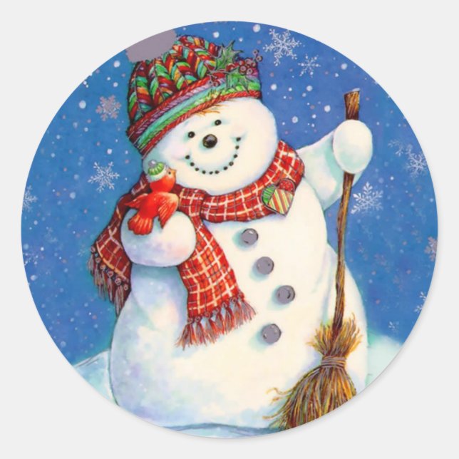 Sticker Rond Stickers/Snowman (Devant)