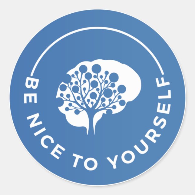 Sticker Rond Stickers, sois gentil avec toi-même (Devant)