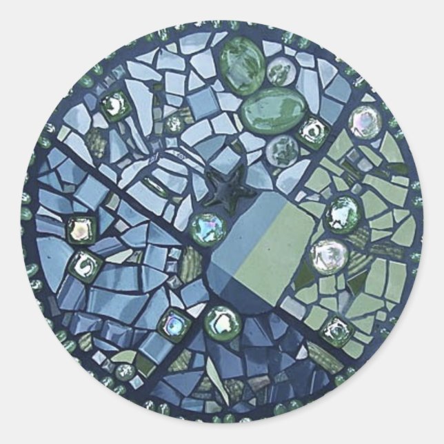 Sticker Rond Stickert en mosaïque (Devant)