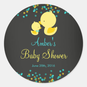 Sticker Rond Sticleur Baby shower en caoutchouc Chalkboard