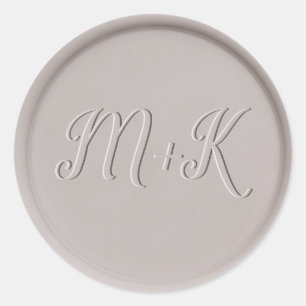 Sticker Rond Sticleur de cire d'argile initiale Monogramme