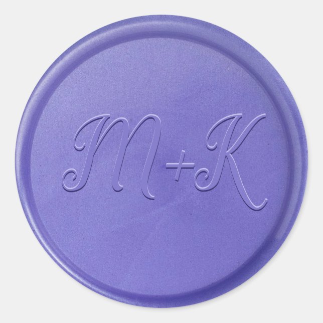 Sticker Rond Sticleur de cire de lavande initiale Monogramme (Devant)
