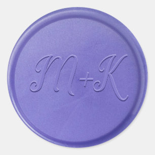 Sticker Rond Sticleur de cire de lavande initiale Monogramme