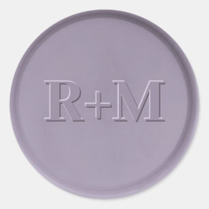 Sticker Rond Sticleur de cire de lavande initiale Monogramme