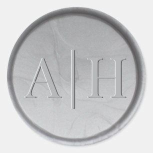 Sticker Rond Sticleur de cire en argent Monogramme