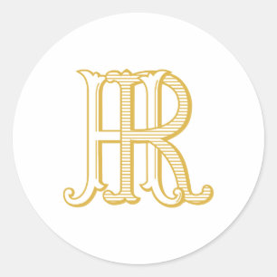 Sticker Rond Sticleur de monogramme RH ou de monogramme RH