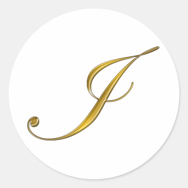 Sticker Rond Sticleur de sceau Monogramme I Or (Devant)