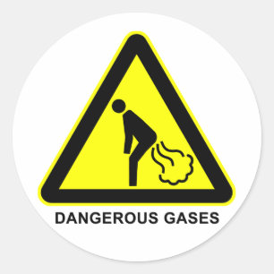 Sticker Rond Sticleur de signalisation d'avertissement des gaz 