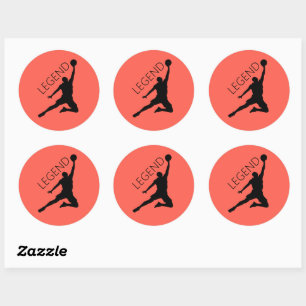 Sticker Rond Sticleur du joueur de basketball Silhouette