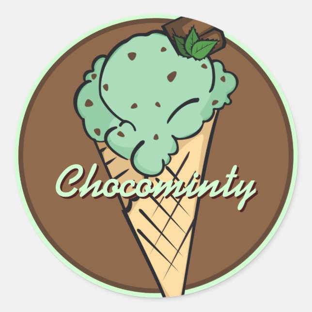 Sticker Rond Sticleur Icecream Choco-Chip (Devant)