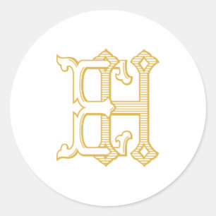 Sticker Rond Sticleur Monogramme EH ou HE Monogramme