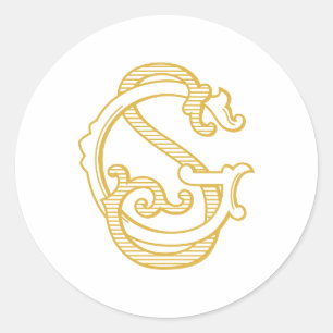 Sticker Rond Sticleur Monogramme SG ou Monogramme GS