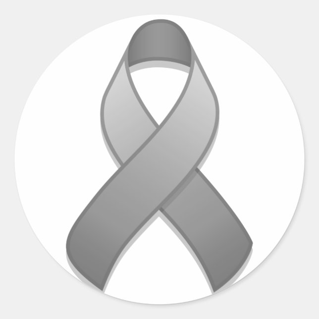 Sticker Rond Sticleur rond de ruban de sensibilisation gris (Devant)