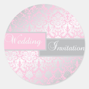 Sticker Rond Sticleur rond rose et gris de 1,5 po