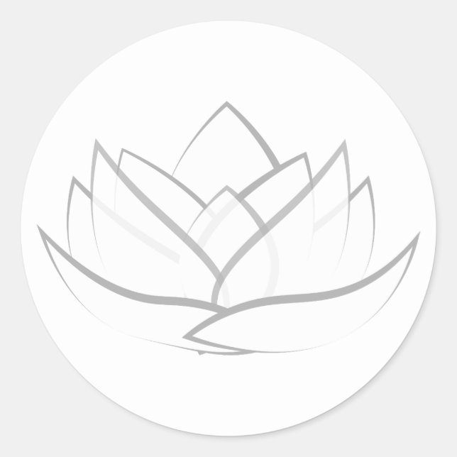 Sticker Rond Sticleur simple à fleurs de lotus gris (Devant)