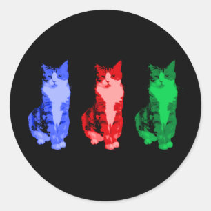 Sticker Rond Sticule de pop de chat grumpy