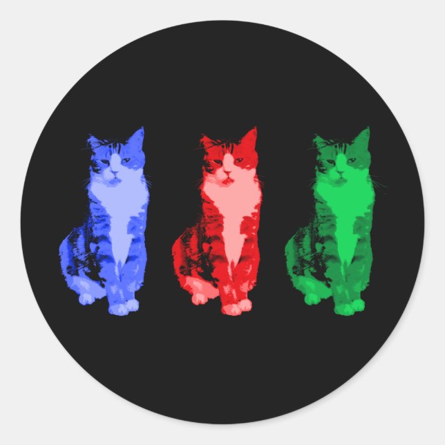 Sticker Rond Sticule de pop de chat grumpy (Devant)