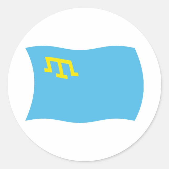 Sticker Rond Sticule Drapeau Tatars De Crimée (Devant)