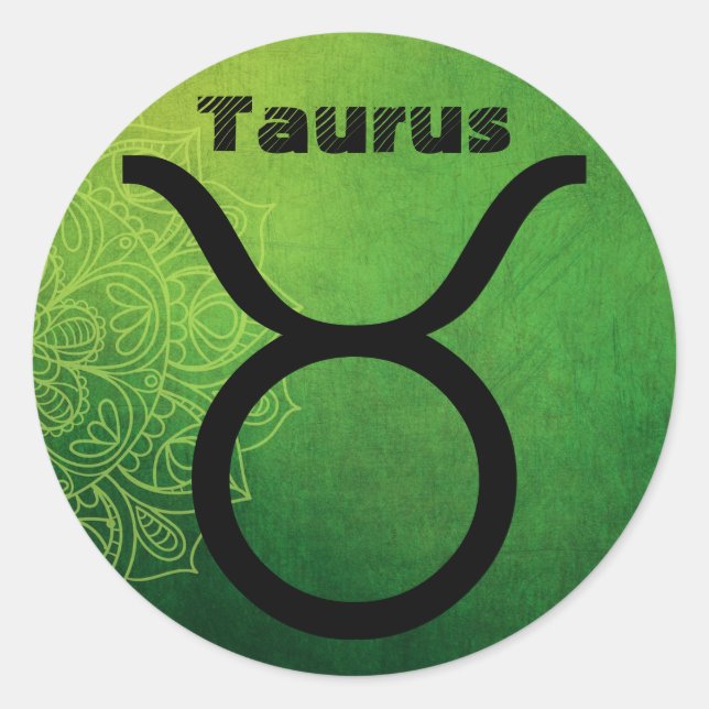 Sticker Rond Sticule Horoscope Zodiac Astrologique Taurus (Devant)