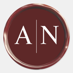 Sticker Rond Sticule Monogramme Mariage de cire de Bourgogne