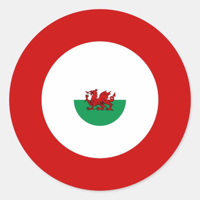Sticker Rond Sticule rond Welsh Mod Bullseye (Devant)