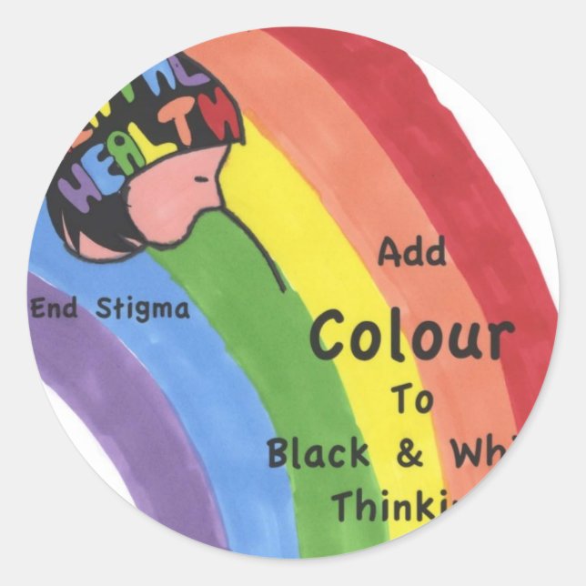 Sticker Rond Stigmatisation de la santé mentale (Devant)