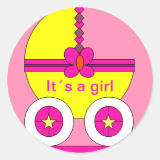 Sticker Rond Stiker c'est une fille