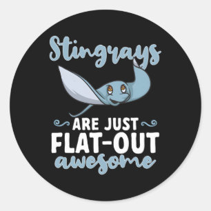 Sticker Rond Stingray Sont Juste Plat-Out Awesome Ta Ray Ocean 