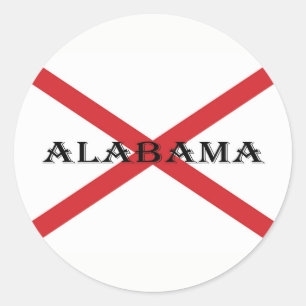 Sticker Rond Stkcn de l'Alabama et du Drapeau