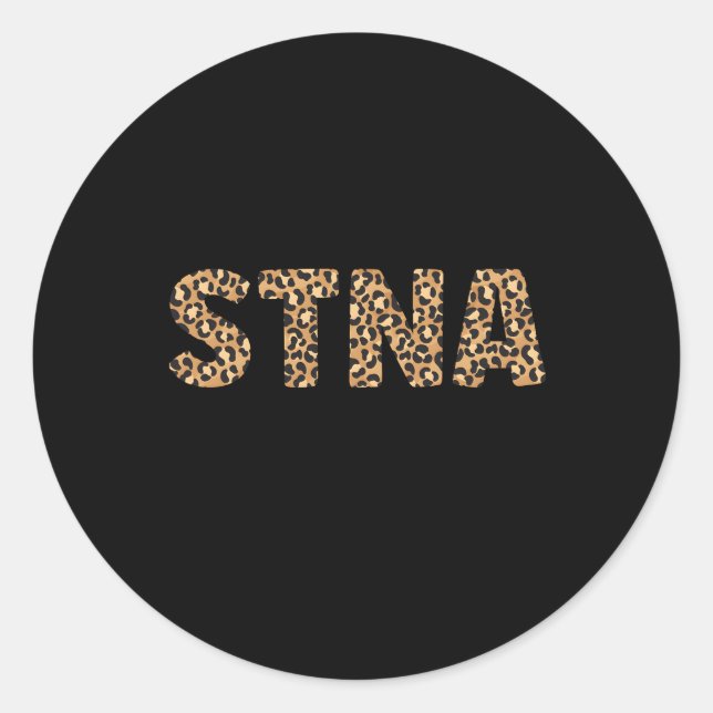 Sticker Rond Stna Leopard, assistante en soins infirmiers expér (Devant)