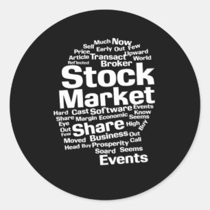 Sticker Rond Stock Marché monétaire Investisseur Cadeau