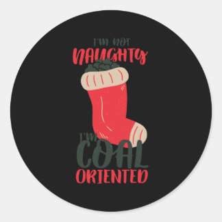 Sticker Rond Stocker le charbon de Noël