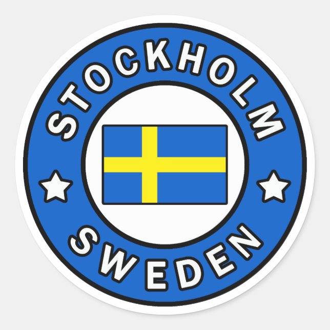 Sticker Rond Stockholm Suède (Devant)