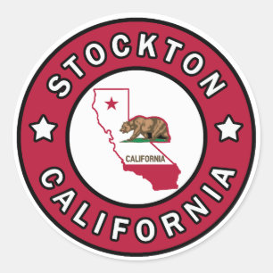 Sticker Rond Stockton, Californie