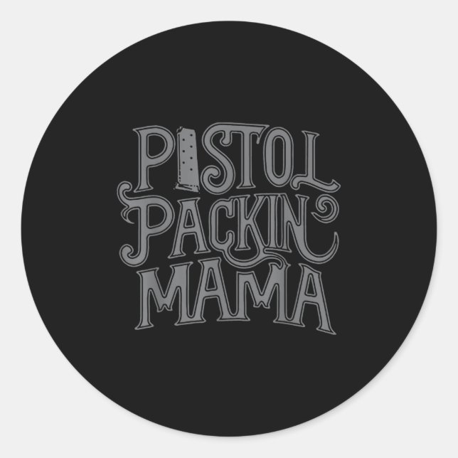 Sticker Rond Stol Packin Mama  (Devant)