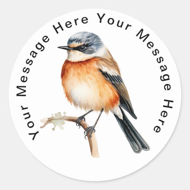 Sticker Rond Stonechat africain (Devant)