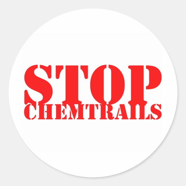 Sticker Rond Stop Chemtrails - Adhésif Redondo (Devant)