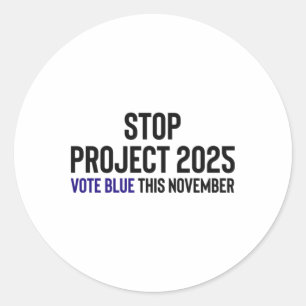 Sticker Rond Stop Project 2025 - Vote Blue 1