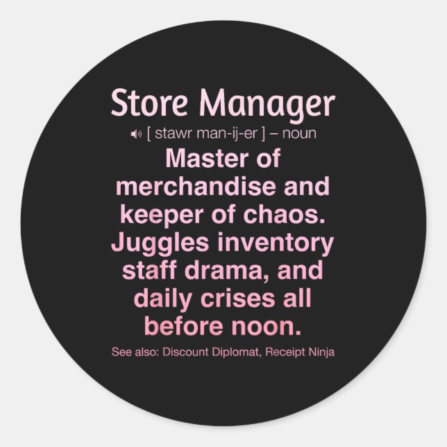 Sticker Rond Store Manager  (Devant)