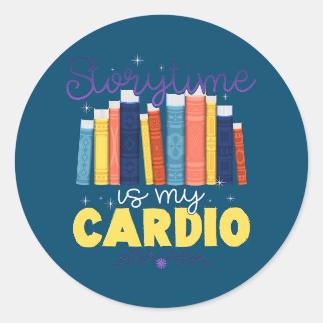 Sticker Rond Storytime Est Mon Cardio Story Livre Storybook (Devant)